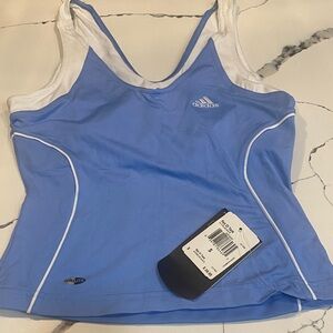 Adidas Light Blue and White Sports Tank